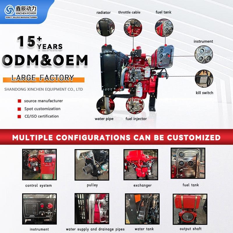 4B26 45KW 3000RPM High-Speed Diesel Engine Electric Start Water-Cooled 4-Stroke Fire Pump