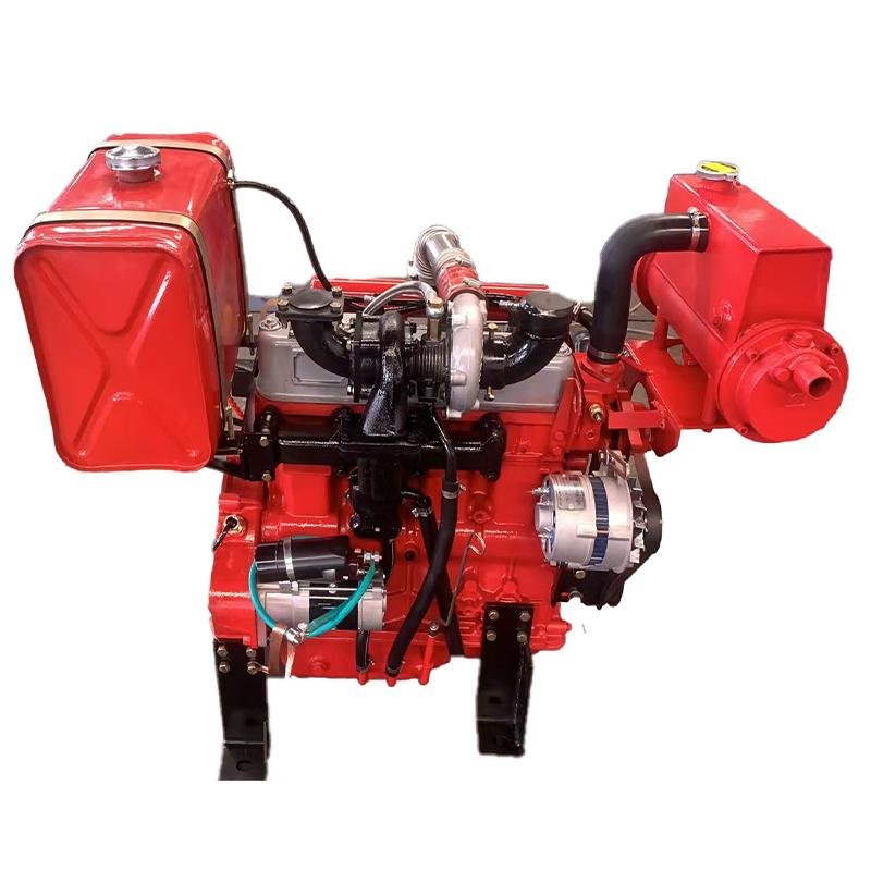 ZH490 series small inline marine 4-cylinder water-cooled diesel engine with seawater and fresh water exchanger