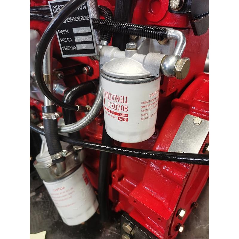 ZH490 series small inline marine 4-cylinder water-cooled diesel engine with seawater and fresh water exchanger